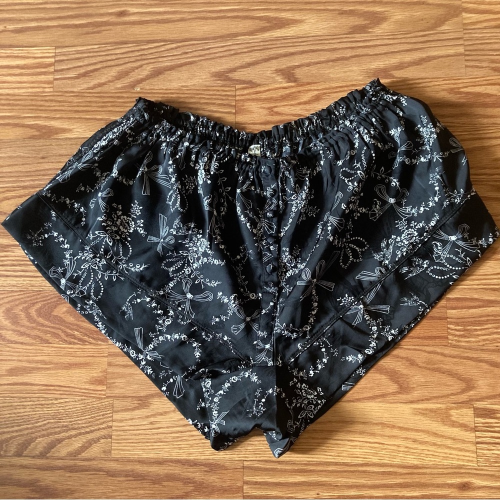 NWOT Free People Intimately silky satin bow butterfly ribbon print pajama shorts